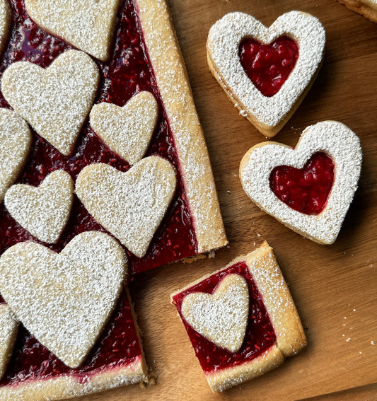 Heart Linzer Cookie Bar
