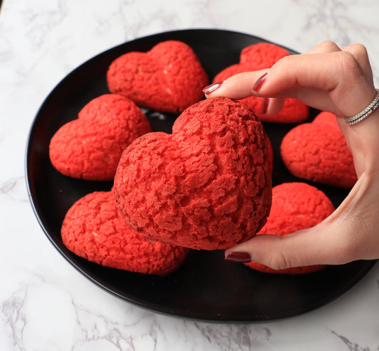 Heart Cream Puffs (Choux Craquelin) with Strawberry Whipped Cream